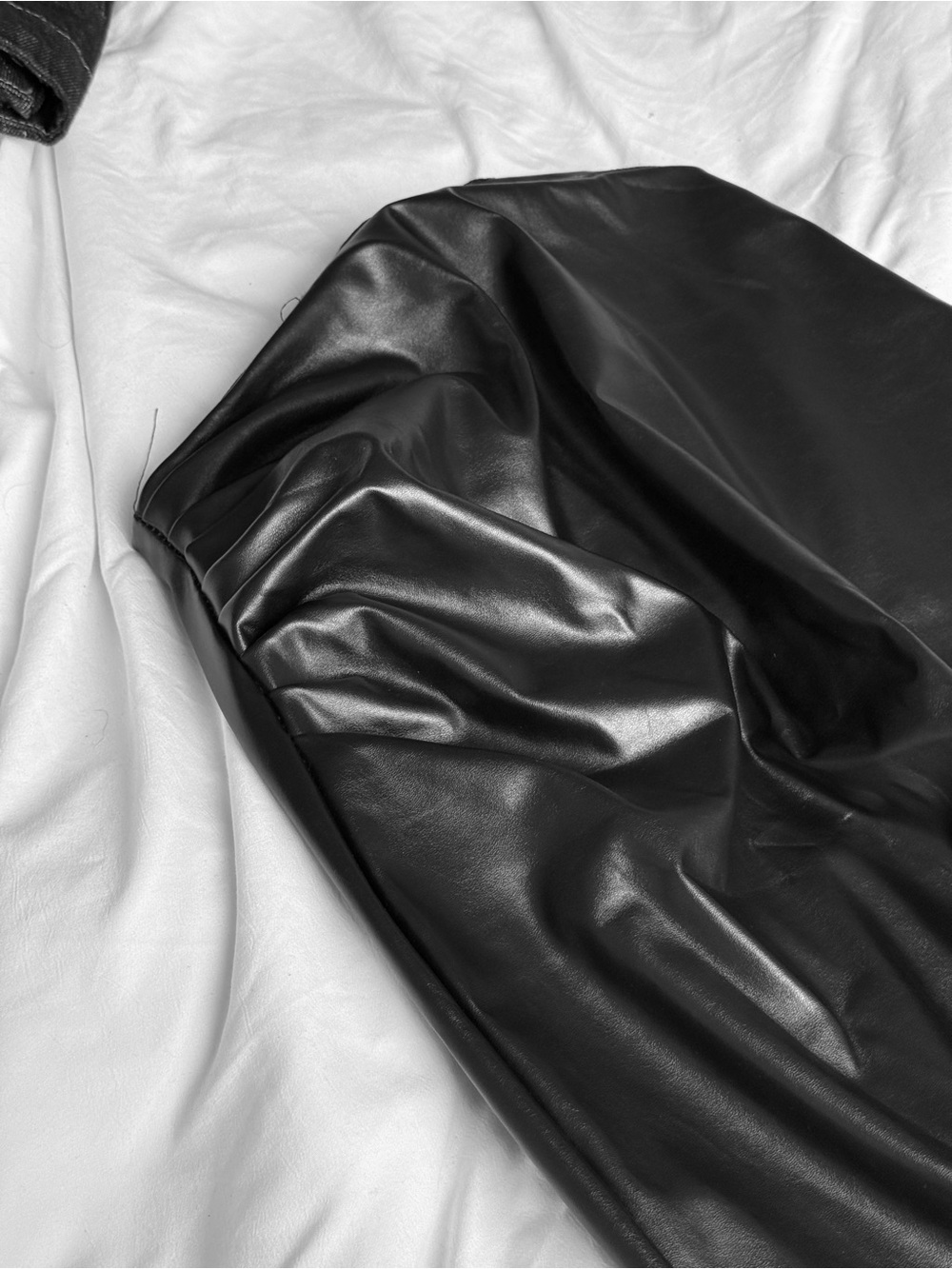 Black Faux Leather Pencil Skirt